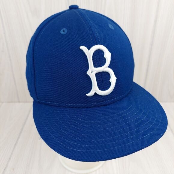 New Era 59Fifty Brooklyn Dodgers Hat Cap 7 1/8 Blue Cooperstown Wool MLB Fitted - Picture 5 of 8